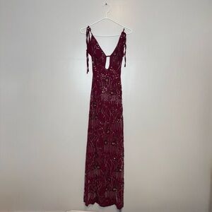 Peppermayo Deep Red Backless Dress